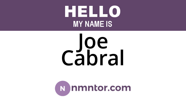 Joe Cabral