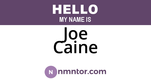Joe Caine