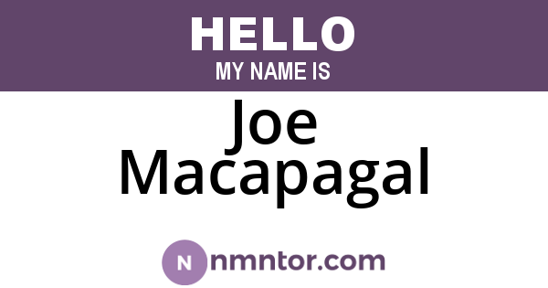 Joe Macapagal