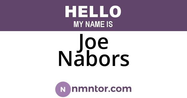 Joe Nabors