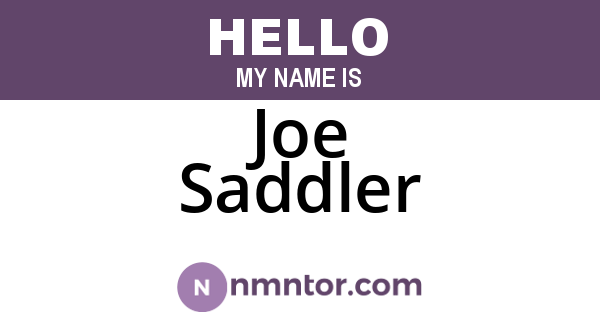 Joe Saddler