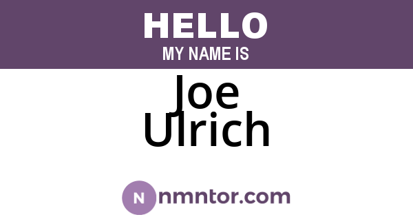 Joe Ulrich