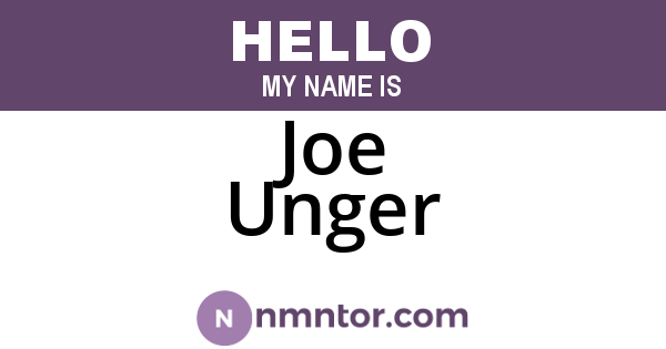 Joe Unger