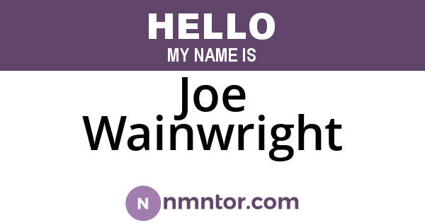 Joe Wainwright