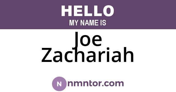 Joe Zachariah