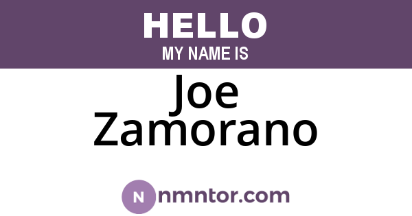 Joe Zamorano