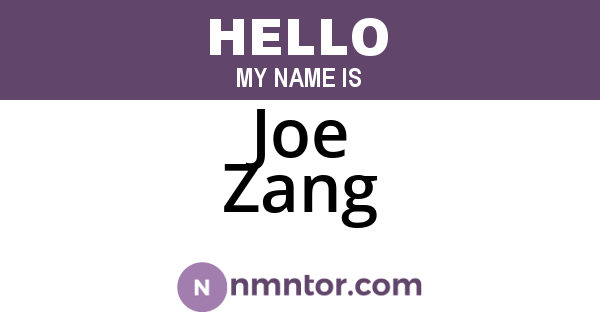 Joe Zang