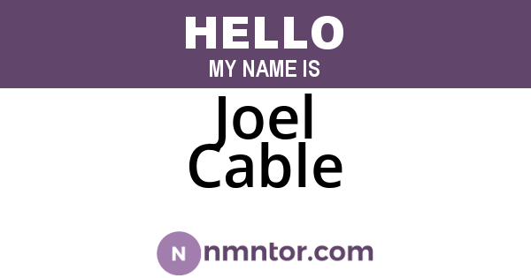 Joel Cable