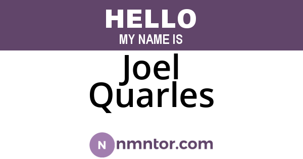 Joel Quarles