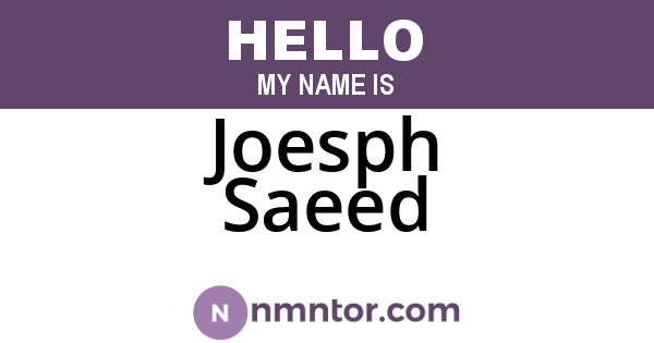 Joesph Saeed