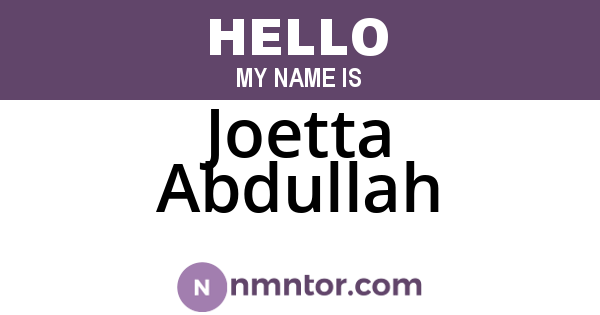 Joetta Abdullah