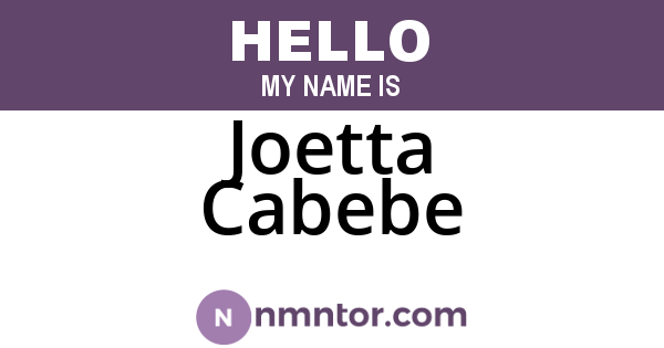 Joetta Cabebe