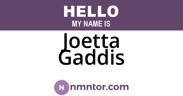 Joetta Gaddis