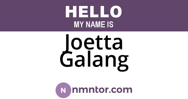 Joetta Galang