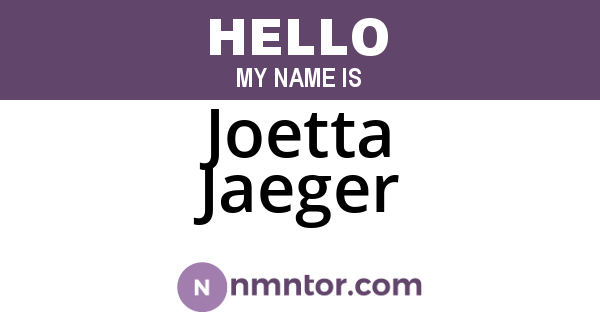 Joetta Jaeger