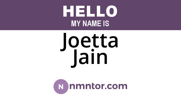 Joetta Jain
