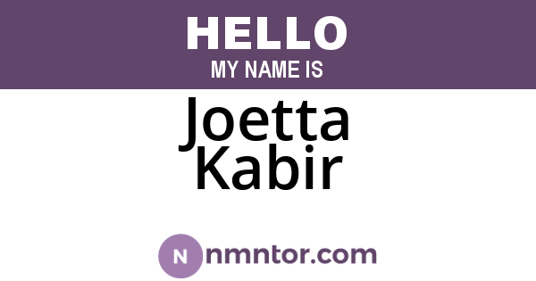 Joetta Kabir