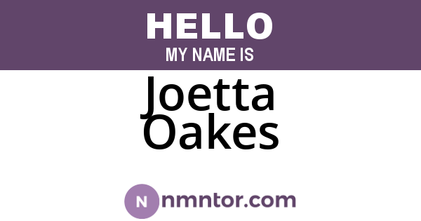 Joetta Oakes