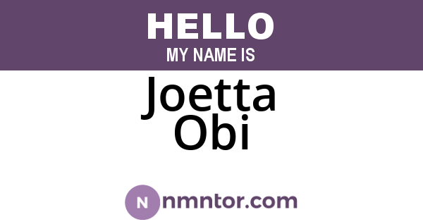 Joetta Obi