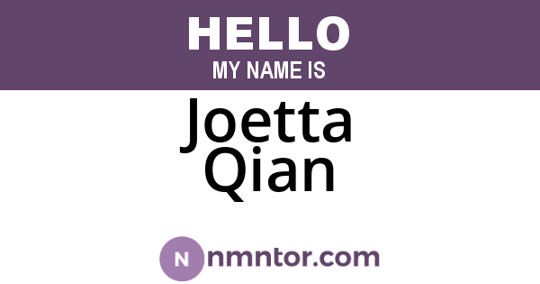 Joetta Qian