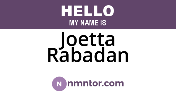 Joetta Rabadan