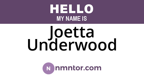 Joetta Underwood