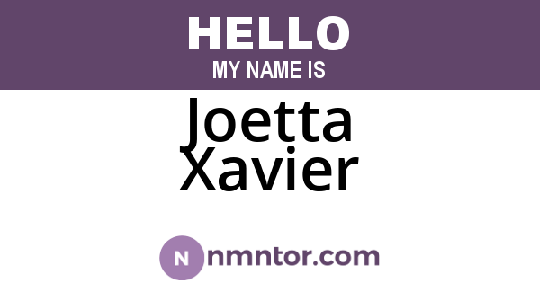 Joetta Xavier