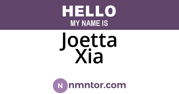 Joetta Xia