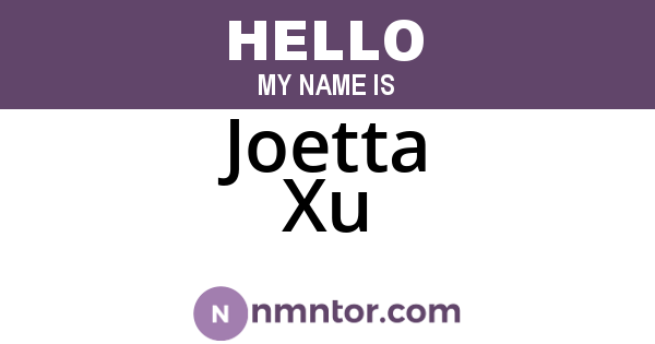 Joetta Xu