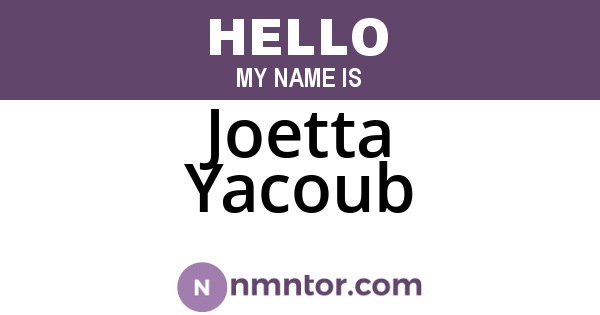 Joetta Yacoub
