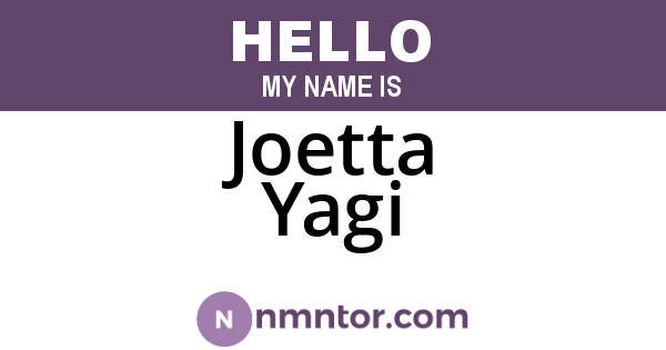 Joetta Yagi