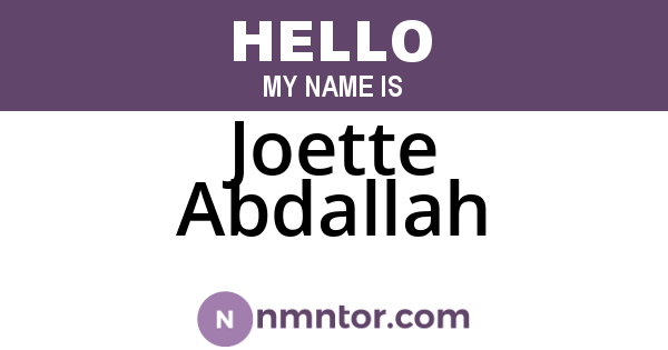 Joette Abdallah