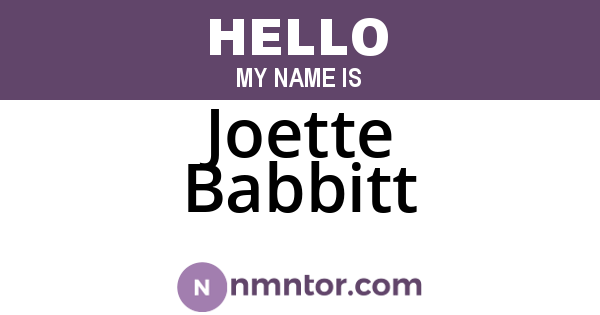 Joette Babbitt