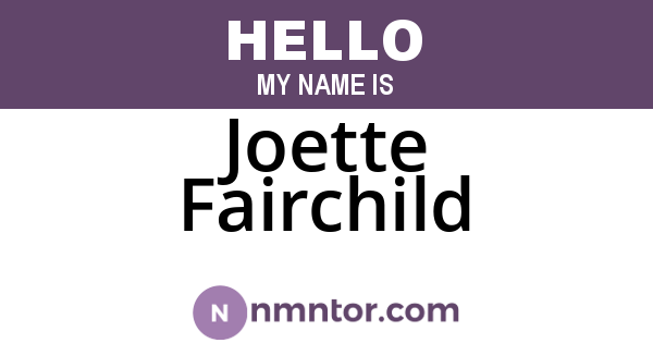 Joette Fairchild