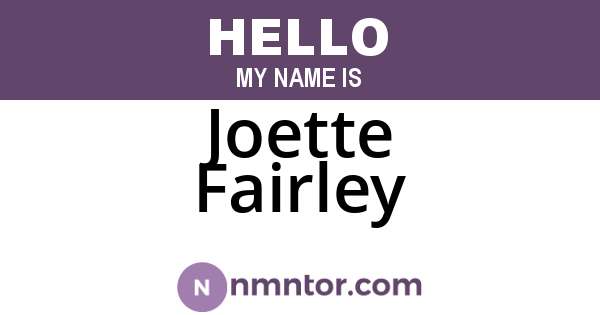 Joette Fairley