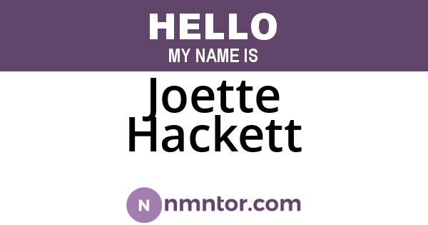 Joette Hackett