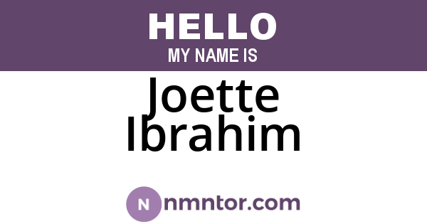 Joette Ibrahim