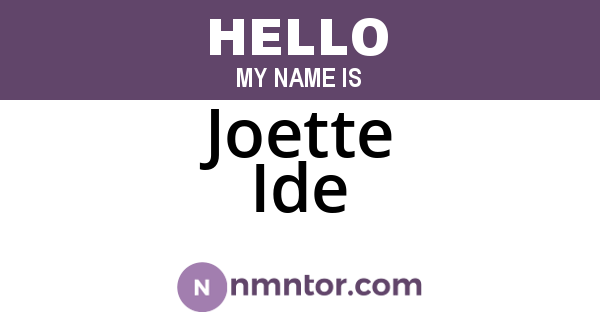 Joette Ide