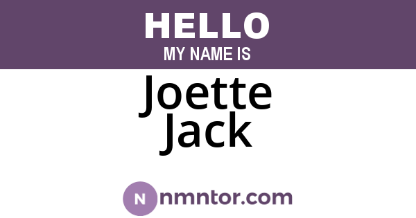 Joette Jack