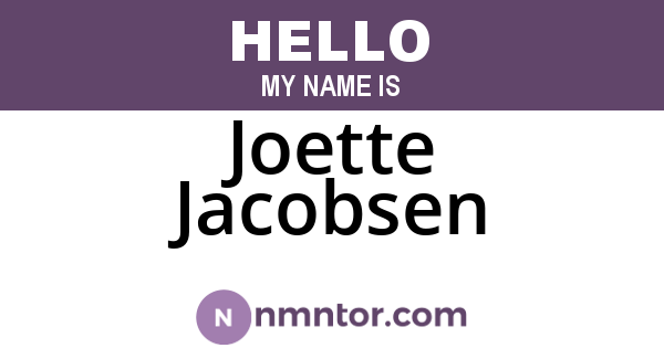Joette Jacobsen