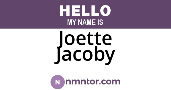 Joette Jacoby