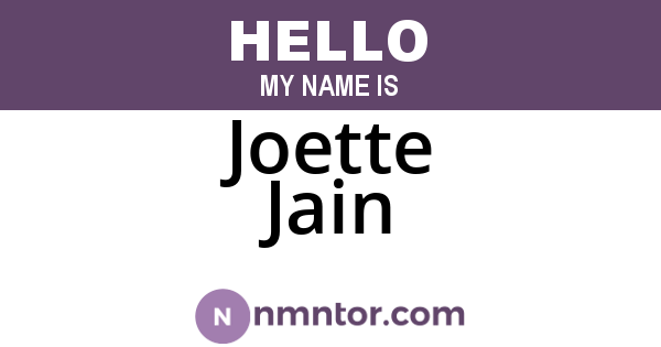 Joette Jain