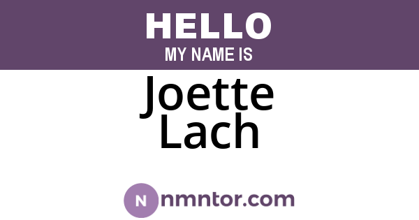 Joette Lach