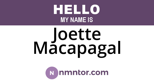 Joette Macapagal