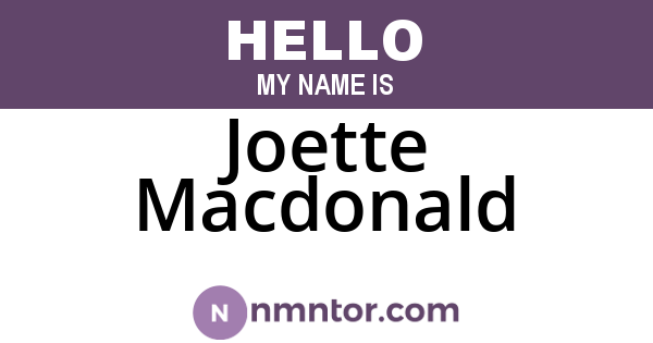 Joette Macdonald