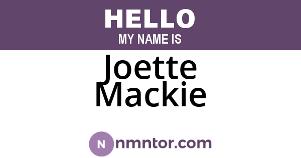 Joette Mackie