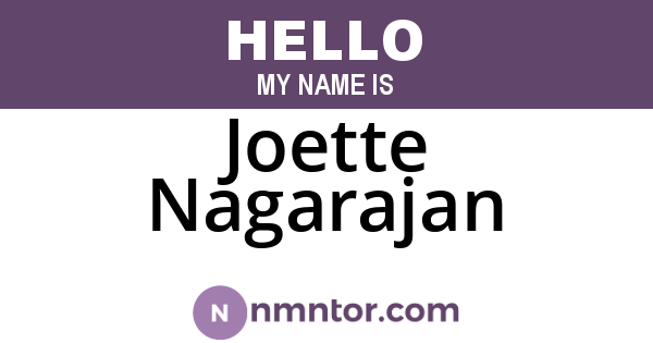 Joette Nagarajan