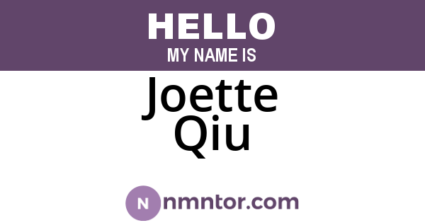 Joette Qiu