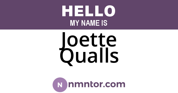 Joette Qualls