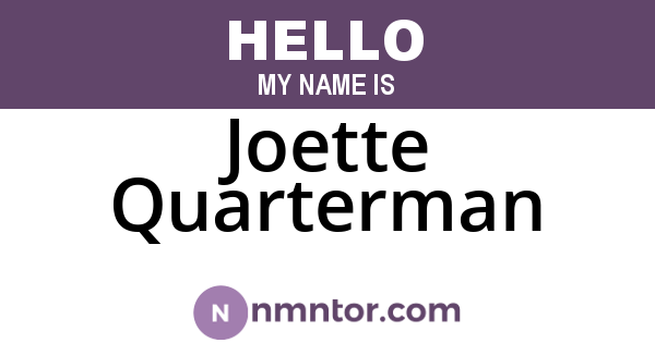 Joette Quarterman